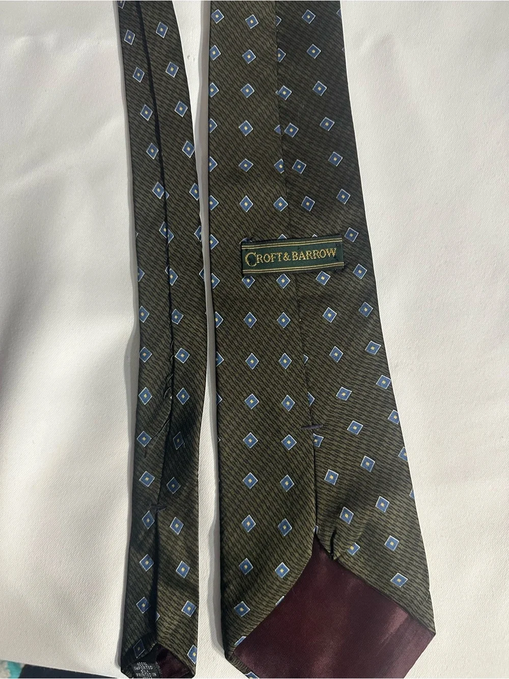 croft & barrow Olive, Black, and Navy Tie Set with Blue Accents